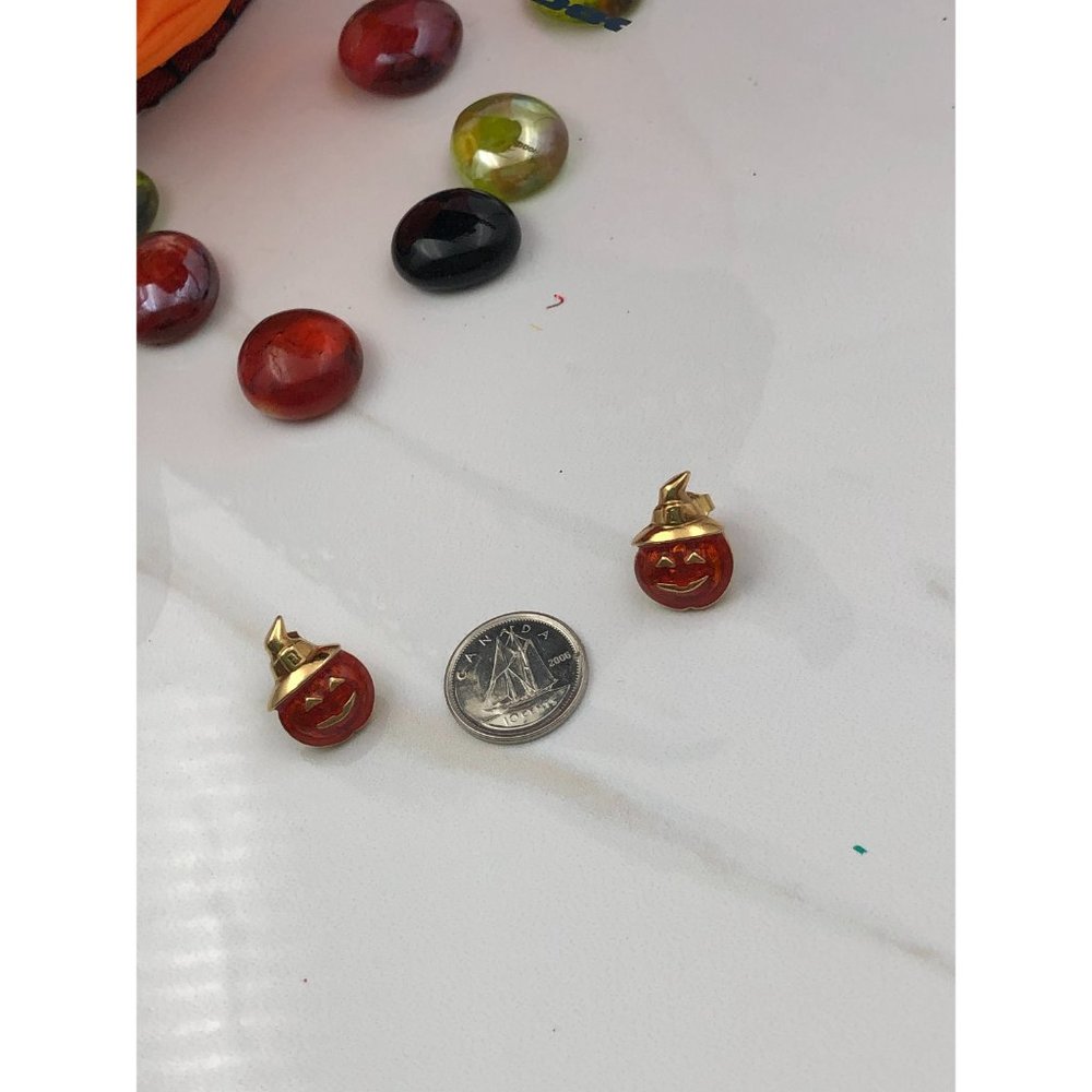 Vintage Avon Jack O' Lantern pierced earrings - Picture 6 of 7